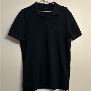 Hugo Boss men's black polo shirt made from Pima cotton